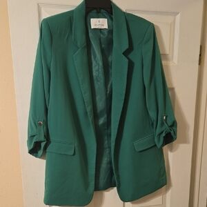 Charlotte Russe Teal Blazer with Rolled Sleeves